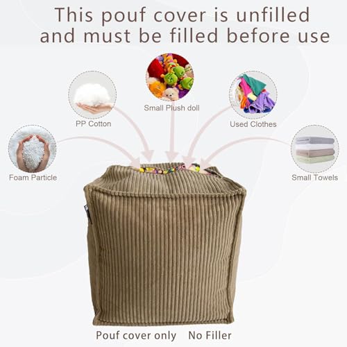 Louis-Donne-17-Strip-Unstuffed-Pouf-Ottoman-Cover-Square-Space-Saving-Organizer-Footrest-Cover-Indoor-Outdoor-Reading-Room-Kid-Pets-Girls-Super-Soft-Cotton-Fabric-Yellow-Only-Cover Louis Donne 17 Strip Unstuffed Pouf Ottoman Cover Square Space Saving Organizer Footrest Cover Indoor Outdoor Reading Room Kid Pets Girls Super Soft Cotton Fabric Yellow Only Cover