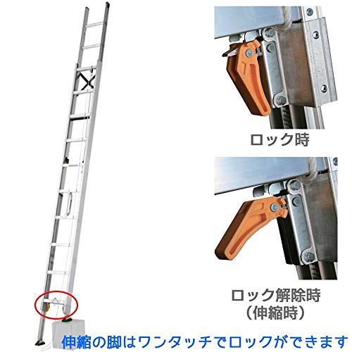 Amazon.co.jp: ALINCO 伸縮脚付き2連はしご 7メートル MDE-77D : 産業 