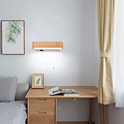 Aplique LED giratorio de madera WQHPLMD para evitar fatiga visual en cama 3
