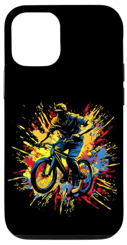 BMX ���C�_�[ �o�C�N ���]�� �X�^���g ���[�V���O �X�}�z�P�[�X iPhone 12/12 Pro �p