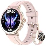 Reloj Inteligente Mujer, 1.27' Smartwatch Mujer con Llamadas, Función Femenina, Pulsometro, SpO2, Monitor Sueño, IP 68, 120+ Deportes, Calorías, Fitness Tracker para Android iOS (Rosa Claro)