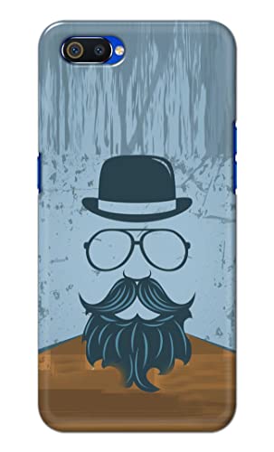 Image of PRINTFIDAA Mustache Beard and Hairstyle Hipster in Glasses Printed Designer Hard Case for Realme C2 / Oppo A1K, RMX1941, CPH1923 Back Cover -(e) RPM1002