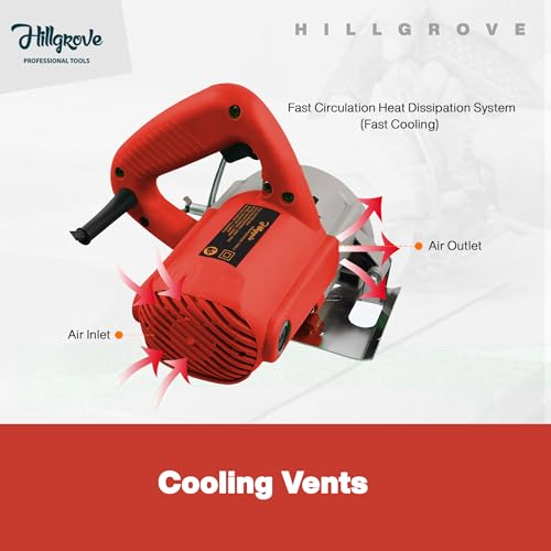 Image of Hillgrove HGCM1295M2 Cutting Machine Saw for Tile /Marble /Wood with 1Pcs Wood Cutting Wheel, Safety Gloves (1050 W)
