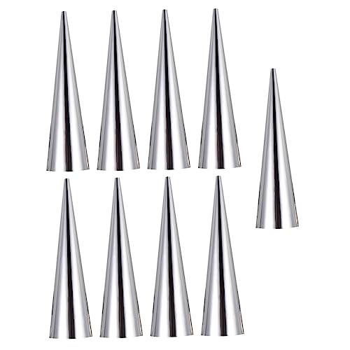 BEBEMOKO Bread Baking Molds 9pcs Conical Shaped Croissant Mould Loaf Pans for Baking Bread