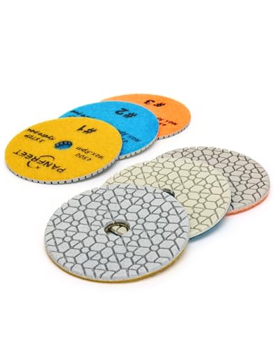 Panfreet 3 Step Diamond Polishing Pads 4-inch Wet for Granite Marble Quartz Concrete