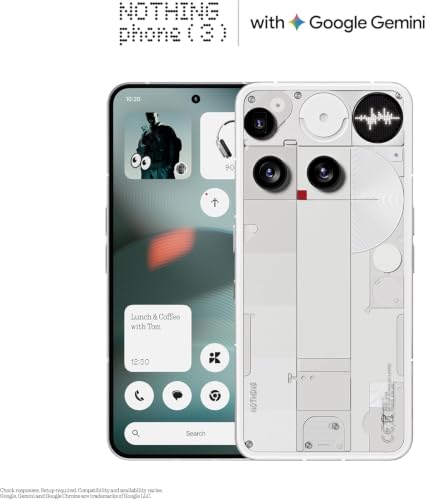 Nothing Phone (3) Cell Phone, 5G Unlocked Phones 256GB, Android 15, Snapdragon 8s Gen4, AI Mobile Phones with Four 50MP Cameras & AMOLED Display, 5150mAh, Glyph Interface, Smartphone White - Image 5