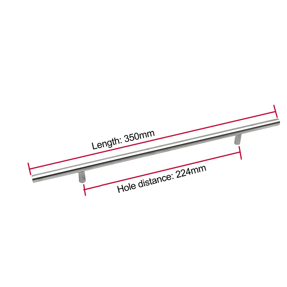 BOZONLI 224mm Stainless Steel Cupboard Handles Cabinet Handles Furniture Drawer T Bar Pulls Kitchen Door Handles Silver 6 Pack - Image 2