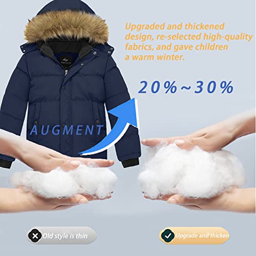 Image of FARVALUE Boy's Waterproof Winter Coat Mountain Snow Ski Fleece Jacket Thick Warm Detachable Hood Windproof Rain Coats