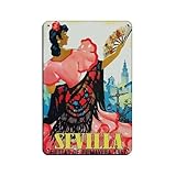 Cartel de metal vintage de Sevilla Fiestas De Primavera de España, estilo vintage, para pub, club, cafetería, bar, decoración de pared para el hogar, póster retro de 20 x 30 cm