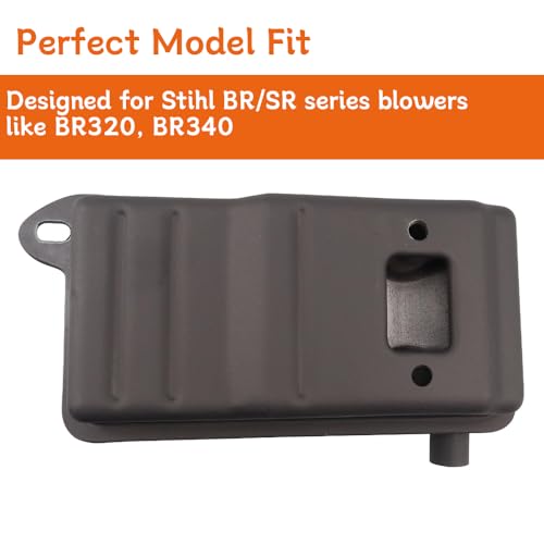 Image of 4203 140 0601 Muffler for For Stihl Blowers BR320, BR340, BR380, BR400, BR420, SR320, SR340, SR400, and SR420 - OEM Replacement Part for Enhanced Efficiency