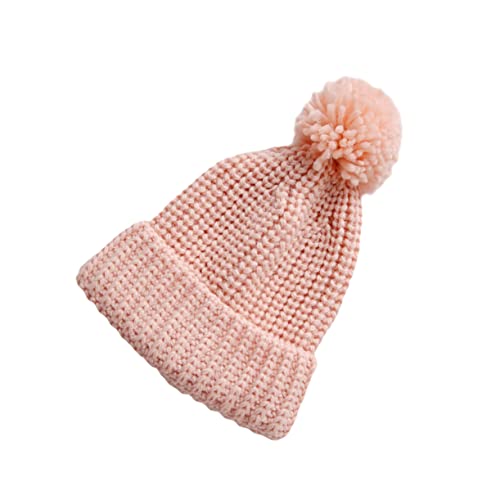 BESPORTBLE Boy Girl Boys and Girls Winter Hat Newborn Warm Knitted Cap Hand-Knitted Beanie Hat Pink