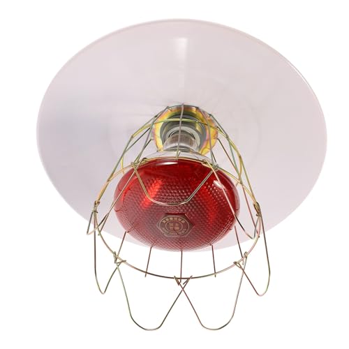 DIYEAH Lámpara de Calor para Jaulas de Ganado con Cubierta de Malla Antiescaldaduras Luz de Calentamiento para Reptiles y Mascotas Kit Seguro para Pollitos Perros y Color Aleatorio