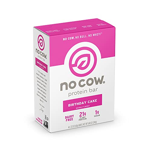 No Cow Barras de Proteína Veganas Sabor Birthday Cake 4 Pack miniatura 1
