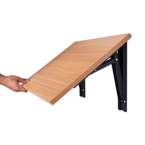 Image of TEKAVO - Wood Finish Wall Hanging Table /Folding Table /Dining Table /Drop-Leaf Table /Wall-Mounted Computer Table /Double Support Side Table (Beige) - (80 cm x 50 cm) - 100% Made in India