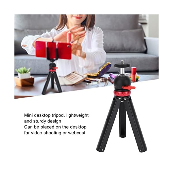 Goshyda Handheld-Mini-Kamerastativ, mit 360°-Kugelkopf, Ausziehbares Ganzmetall-Kamera-Desktop-Stativ, für Live… – Bild 7