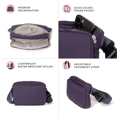 Image of Baggallini Modern Belt Bag 5x8 Travel Fanny Pack Sling Bag Waistpack w /RFID Card Holder Water-resistant Crossbody Bag