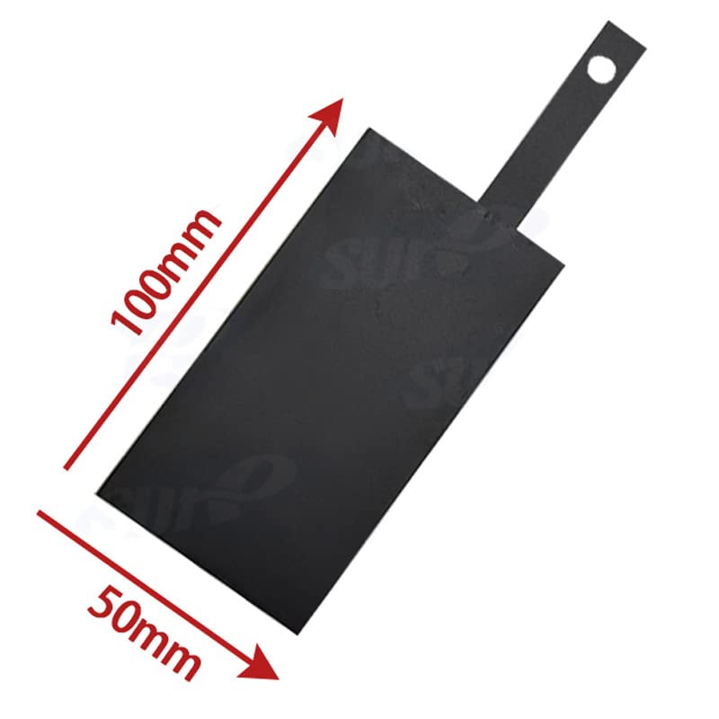 Ruthenium Metal​ Electrode Plate for Chlorine Evolution - Durable, Electrode 100mm x 50mm with/Without Handle(100-50mm(Handle))