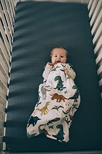 Image of Little Unicorn 0-6 Month Premium Muslin Sleep Sack 1.1 TOG | Soft & Breathable Muslin Cotton for safer sleep | 2 way zipper (Dino Friends)