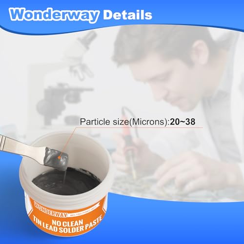 Image of Sn63 /Pb37 Solder Paste,T4 Particle, 183C Melting, No-Clean Flux for Soldering, Supplied By Wonderway (4X100g)