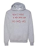 Wild Bobby Die Hard Now I Have a Machine Gun Ho ho ho Humor Unisex Graphic Hoodie Sweatshirt, Heather Grey, X-Large