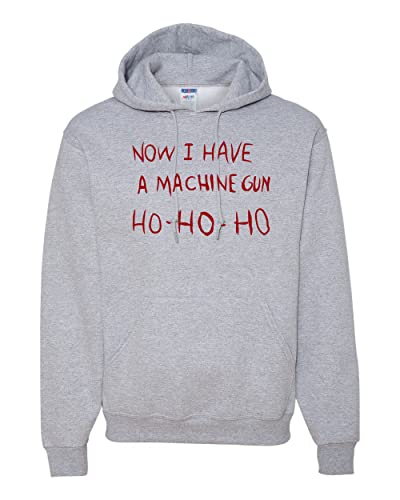 Wild Bobby Die Hard Now I Have a Machine Gun Ho ho ho Humor Unisex Graphic Hoodie Sweatshirt Heather Grey X-Large