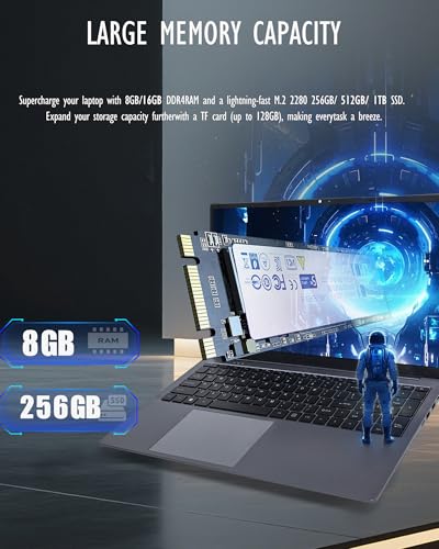 Image of 17 Inch Laptop Computers, with Ryzen5 3500U (3.7GHz), 8GB DDR4 RAM | 256GB SSD, 1080P Display, Type-C, WiFi5, BT, RJ45, Backlit Keyboard, Dual Stereo Speakers