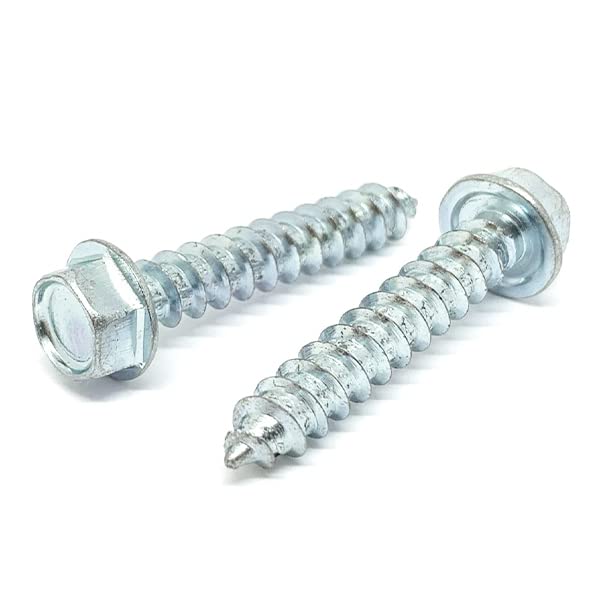 (200 Pieces) #10x1" Hex Washer Head Self Tapping Sheet Metal Screws Zinc