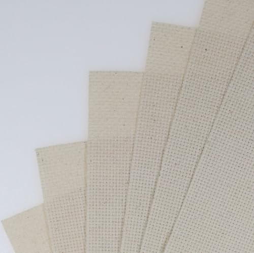 Image of KCS 4 /6 pc of 12 inch x 18 inch 30cmx45cm 16CT Counted Cotton Aida Cloth Cross Stitch Fabric (Oatmeal, 6 pc)
