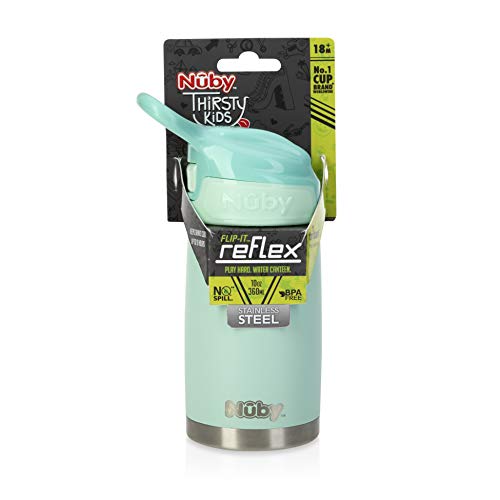 Nuby 80560CS12 Thirsty Kids No Spill Flip-It Reflex Stainless Steel Travel Cup Or Water Bottle thumb #8