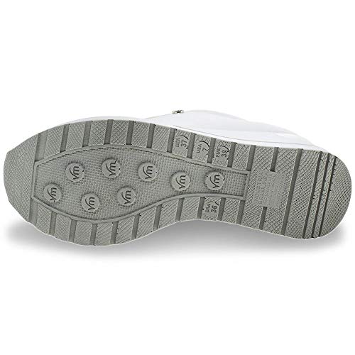 Tênis Casual Anabela Via Marte Branco/Prateado