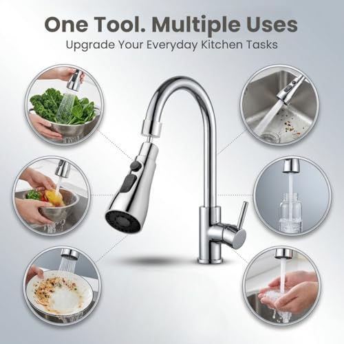 Image of Tap Extender for Kitchen Sink, Flexible Faucet Extension 360 Rotatable Water Tap Adapter, Anti-Splash Sink Tap Extension for Kitchen & Bathroom, Easy Install Faucet Extender for Convenient Cleaning