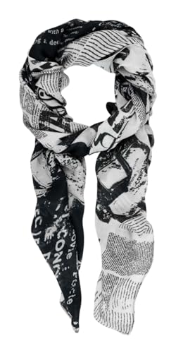 Desigual écharpe Newspaper Rectangle Foulard Black noir