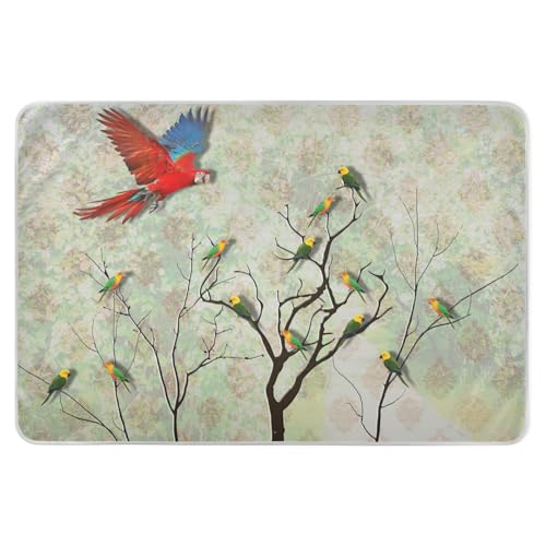 susiyo Beautiful Birds on Tree Branch Bed Pads for Incontinence Mattress Protector Anti-Slip Waterproof Pads (56