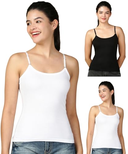 Image of Lux Cozi Premium Cotton Regular Fit Camisole for Women - Pack of 3