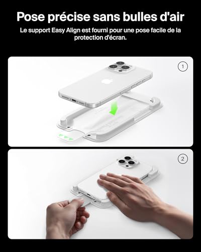 Belkin ScreenForce UltraGlass 2 Protection d'Écran pour iPhone 17 Pro Max Vitre Protection Écran Contre Les Rayures Support Easy Align Inclus pour Pose Sans Bulle D'Air Dureté 9H Verre Recyclé - vue 7