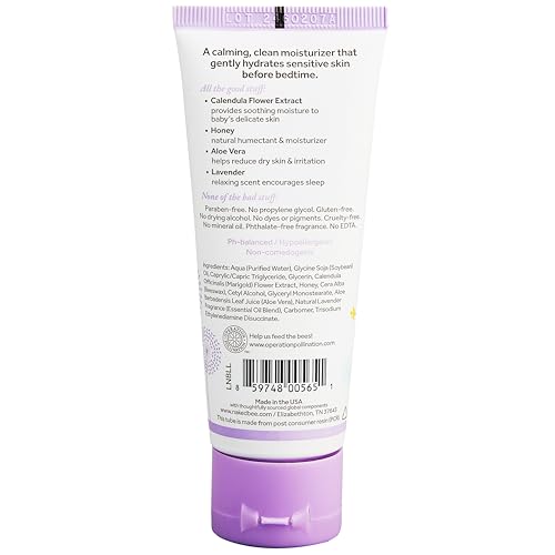 Image of Lil Naked Bee Baby Lotion for Kids (2.5oz) Lavender Lullaby Cheeks to Cheeks Face & Body Lotion for Hydrating & Moisturizing Skin