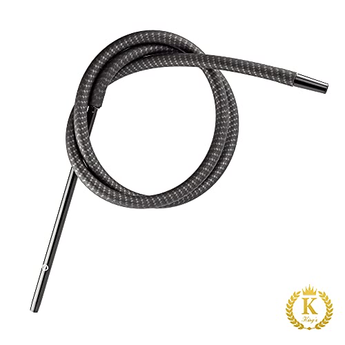 K King’z® Shisha Schlauch Carbon, 4 Teilig Schwarz incl. Aluminium Mundstück + Endstück und Knickschutzfeder | Shisha… – Bild 6