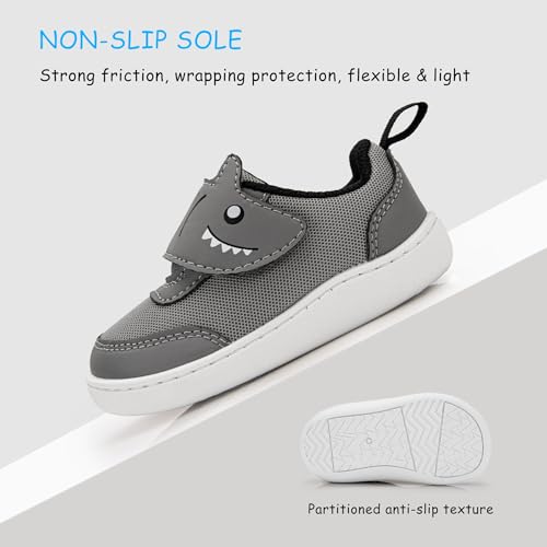 SKYWHEEL Toddler Boys Shoes Wide Barefoot Casual Walking Running Shoe for Toddlers Tennis Slip-On Cartoon Sneakers for Little Kids Comfortable Durable4