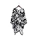 Women Flower Pattern Imitation Cashmere Capes Autumn Winter Warm Shawl Split Thick Scarf All-match Ponchos (Color : Red Size : 145 * 130cm) (Black 145 * 130cm)
