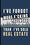 Realtor WTF is My Password Log Book with Funny Quotes: Funny Real Estate Agent Gag Gift