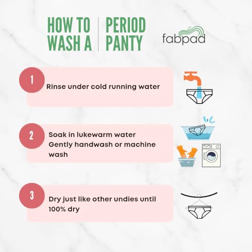FabPad Women Reusable Leak Proof Period Panties Lasts for 3 Years Without Pads, Cups & Tampons (Pack of 1, Blue, XL) - Image 5