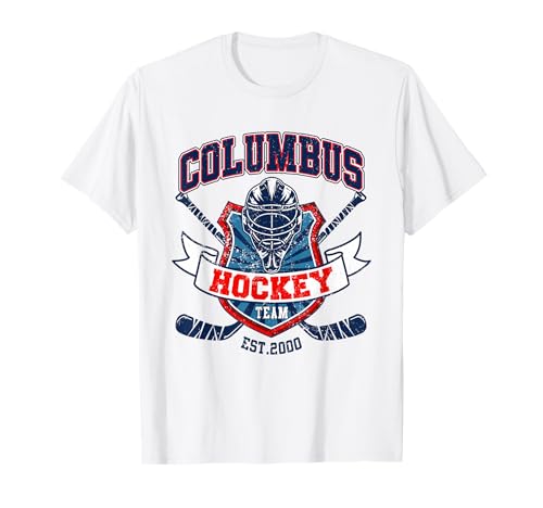 Columbus Blue Retro Jackets Hockey Vintage Ice Hockey Player T-Shirt