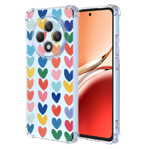 Clear Cover per Oppo Reno 12F 4G 5G Reno 12 FS 4G 5G Motivo Amore Cuore Custodia Trasparente Antiurto Morbido Bumper Case - Love tpu