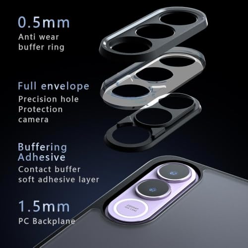 Image of Matte PC+TPU Phone Case for Vivo V70 FE 5G, Black
