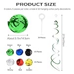 30 Pieces Hanging Swirl Party Decorations Foil Decorations Ceiling Swirl Spiral Hanging Plastic Streamer for Ceiling Birthday Graduation Wedding Celebration Baby Shower Party Supply （Colourful） - Image 2