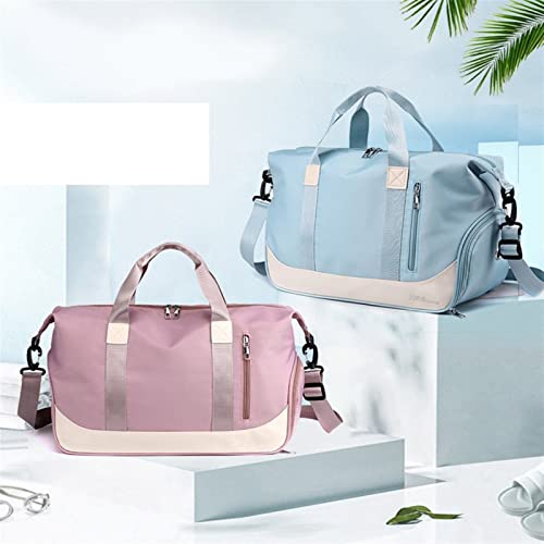 Sports Gym Women Training Fitness Travel Duffel Handbag Nylon Yoga Mat Sport Bag with Shoes Compartment for Men (Blue)4