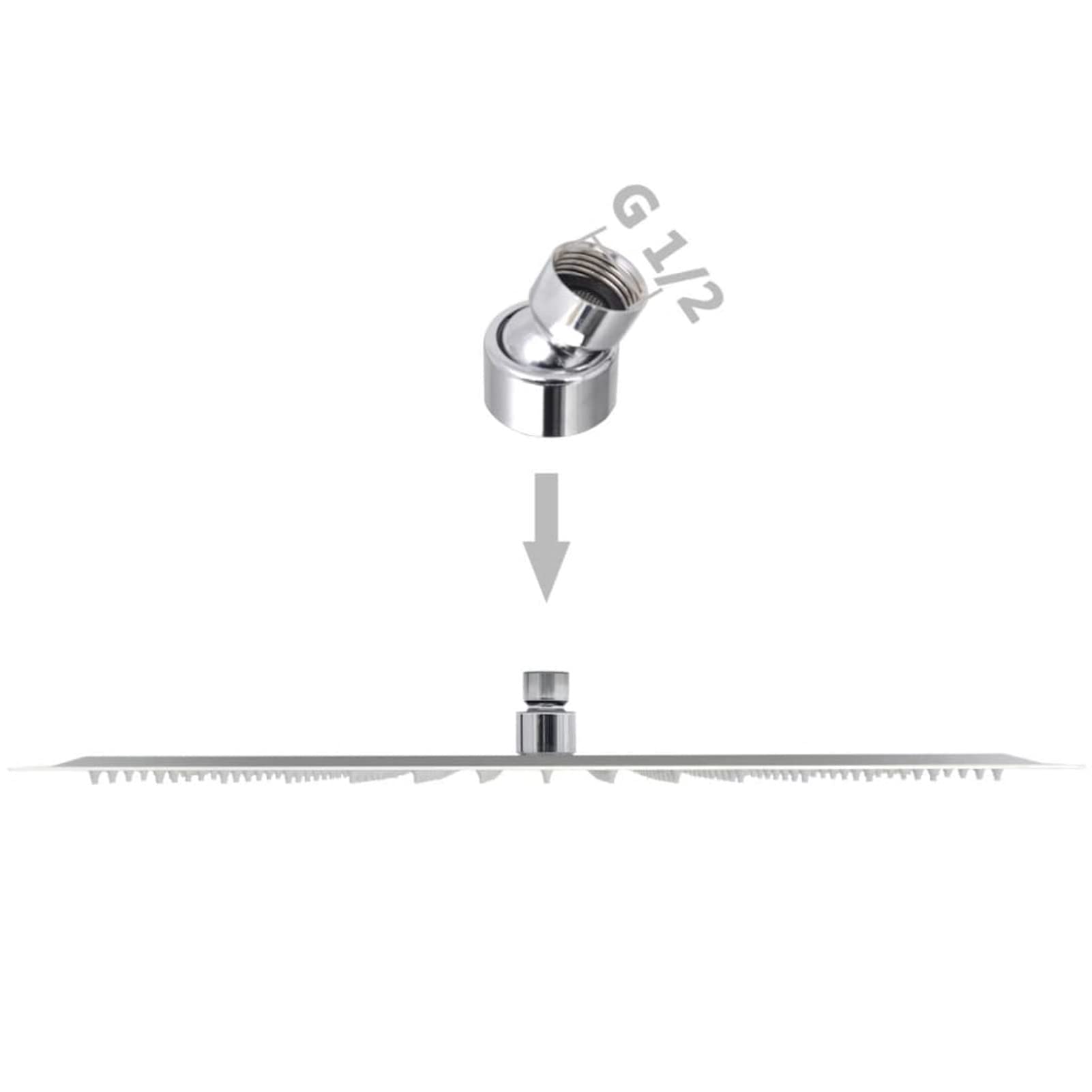 ZEYUAN Cabezal de Ducha Efecto Lluvia 2 uds, Rociador Ducha, Ducha Lluvia, Alcachofa Ducha, Duchas De Baño Alcachofa Lluvia, Recambios Columna Ducha, Acero Inoxidable 40x40 cm