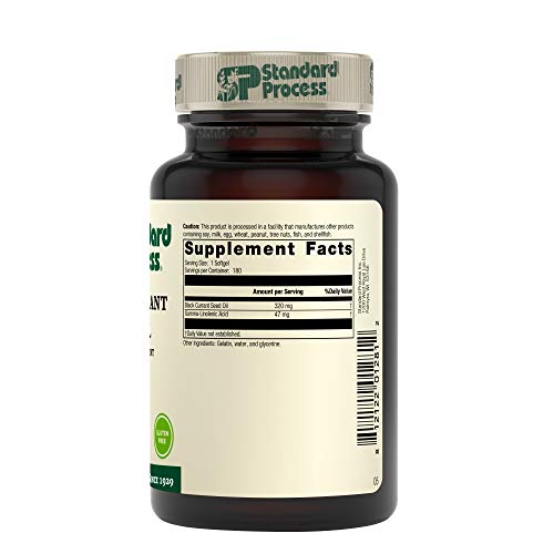 Standard Process Black Currant Seed Oil - Immune Support, Blood Flow Support, and Tissue Repair Support with Whole Food Blend of Black Currant Seed Oil and Gamma-Linoleic Acid - 180 Softgels