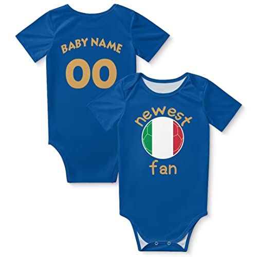Italien Newest Fan Personalisiertes Fußball Baby Body mit Baby Namen und...