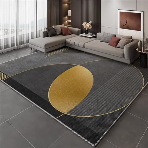 Tapis salon doux moquette 120x190cm gris jaune bureau enfant